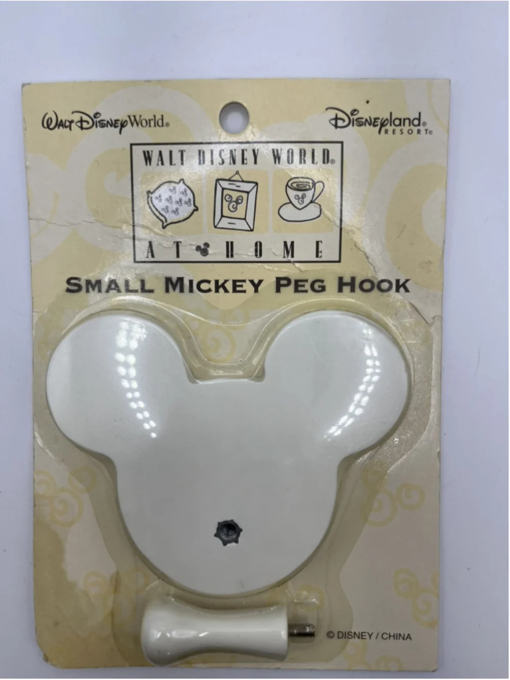 Walt Disney World Disneyland Mickey Peg Hook Home DECOR , WHITE SEE ALL